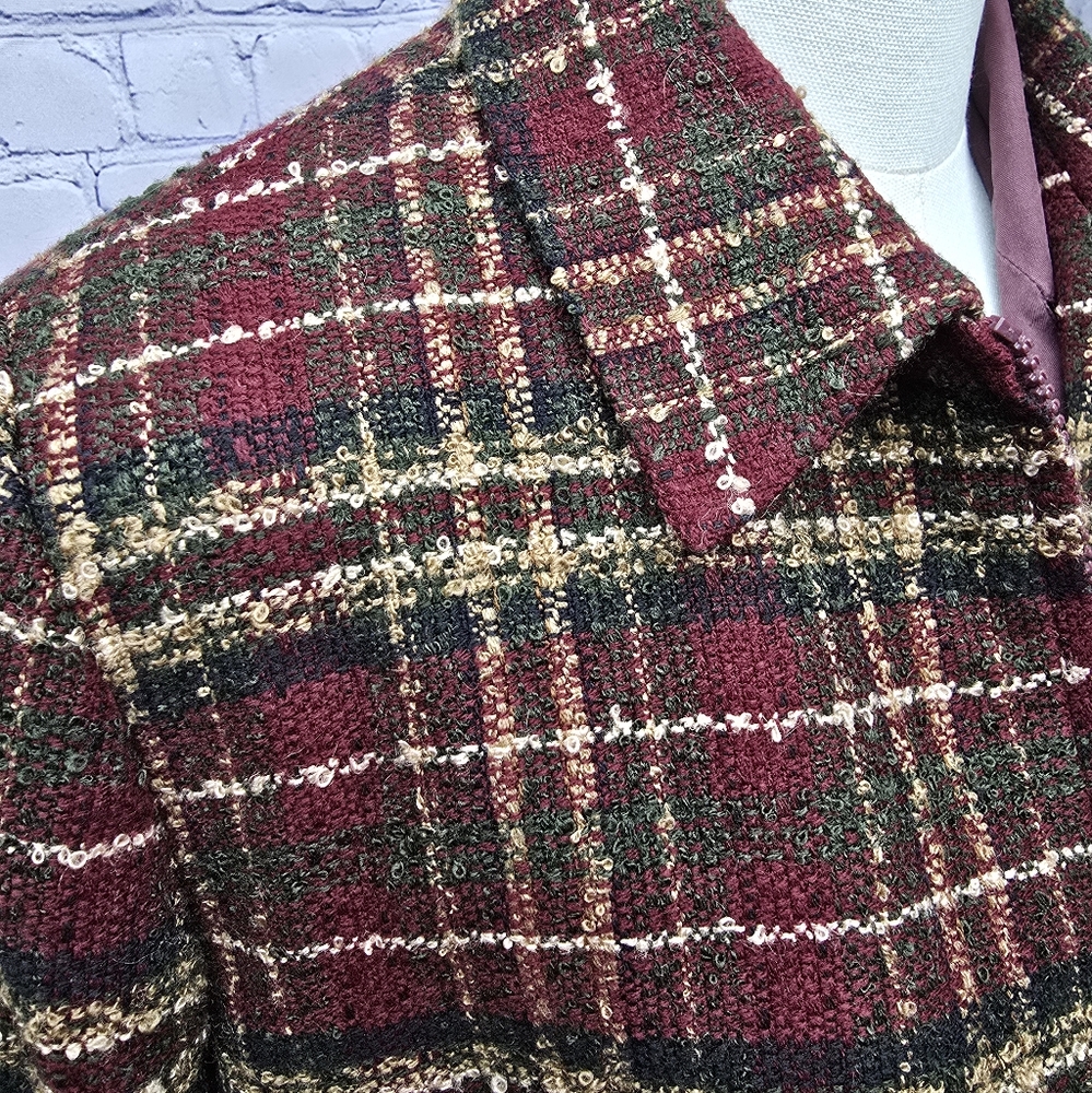 Vintage Sag Harbor Plaid Jacket - Size 16 - Picture 3 of 5